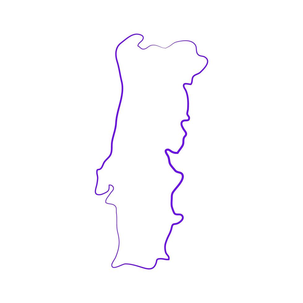 mapa de portugal sobre fondo blanco vector