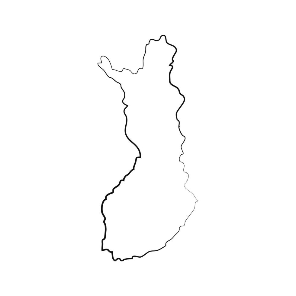 Finlandia mapa sobre fondo blanco. vector