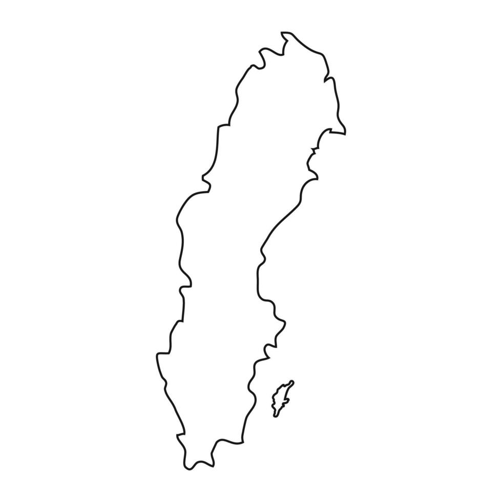 Suecia mapa sobre fondo blanco. vector