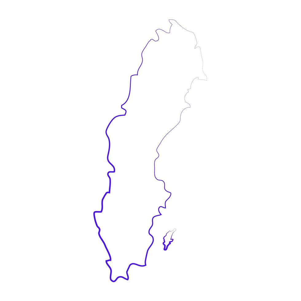 Sweden map on white background vector