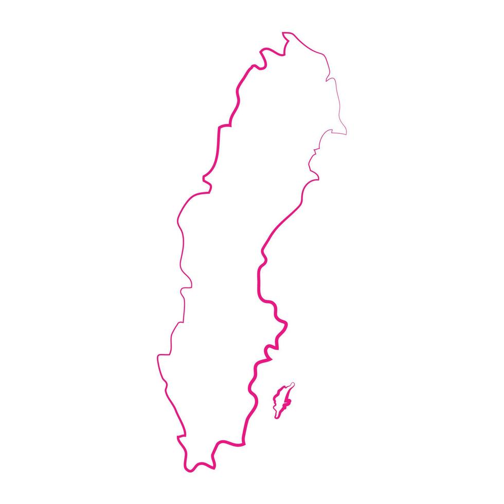 Sweden map on white background vector