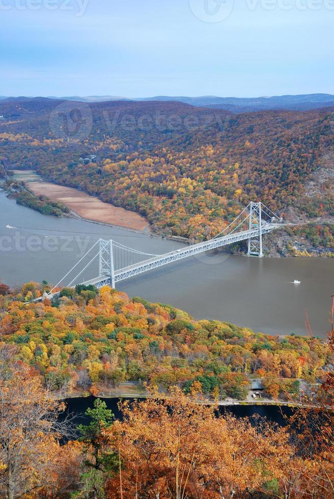 Autumn bridge view photo