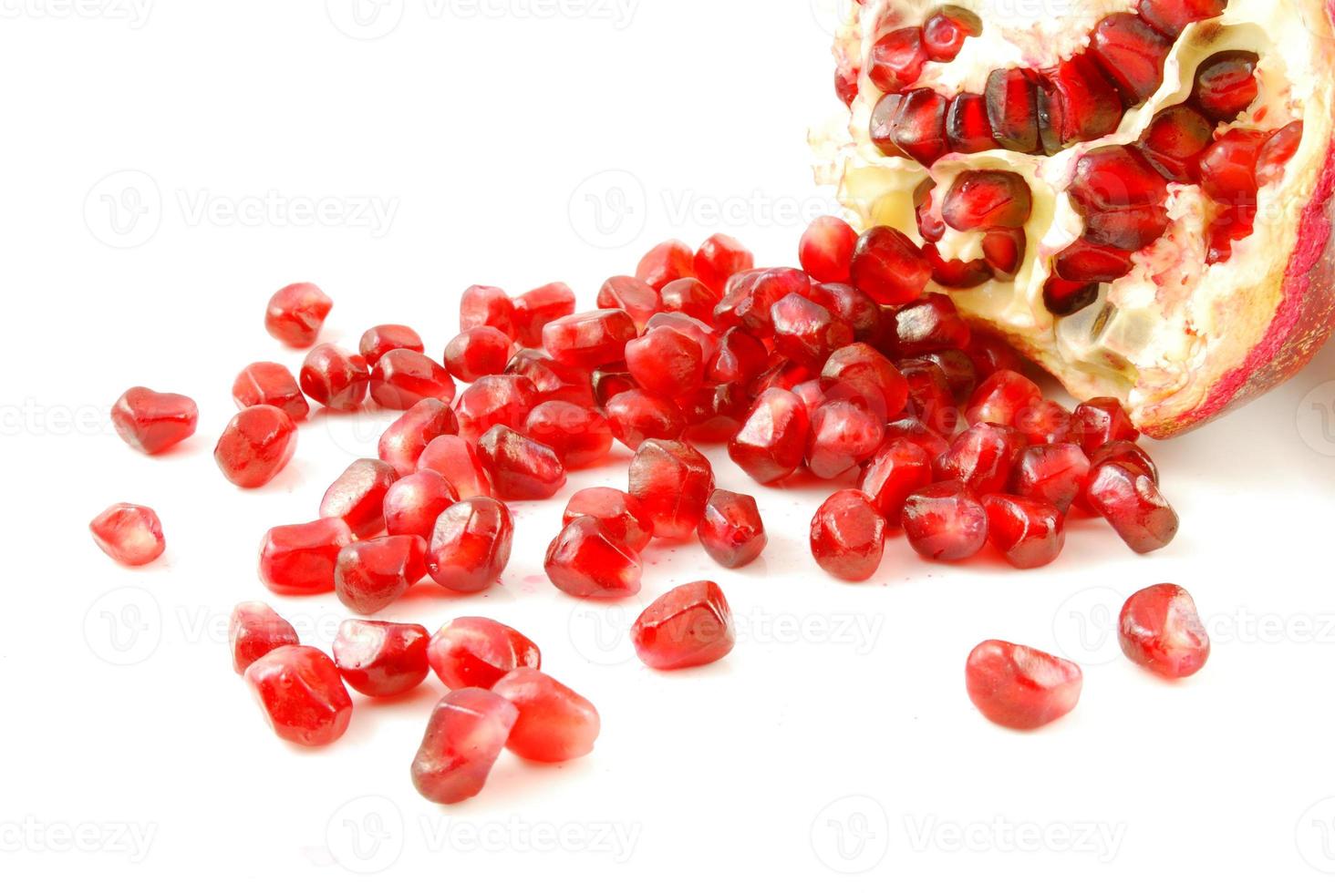 Granate seed with white background photo