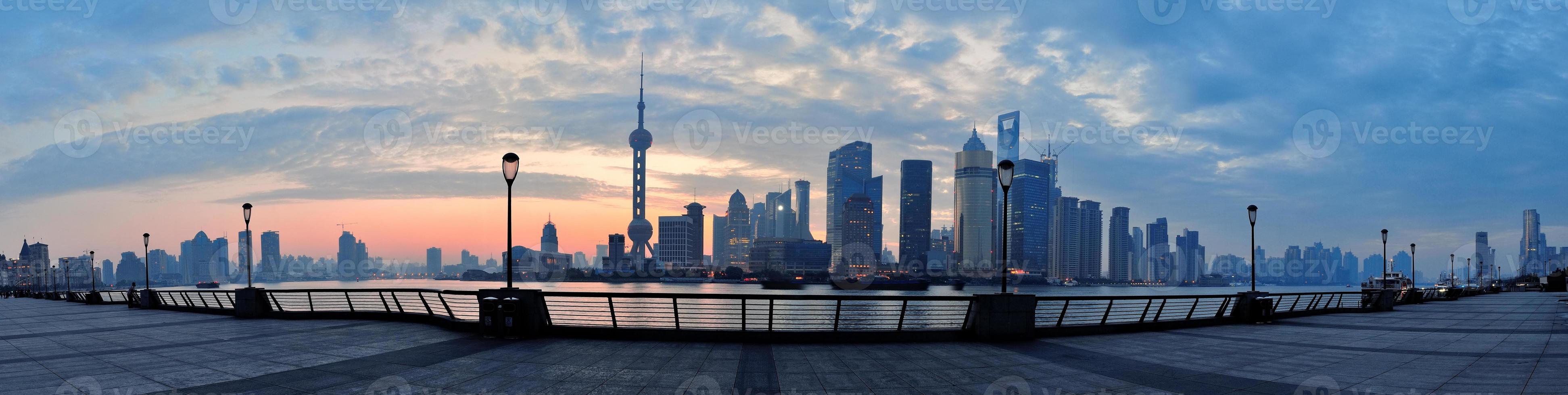 vista de la mañana de shanghai foto