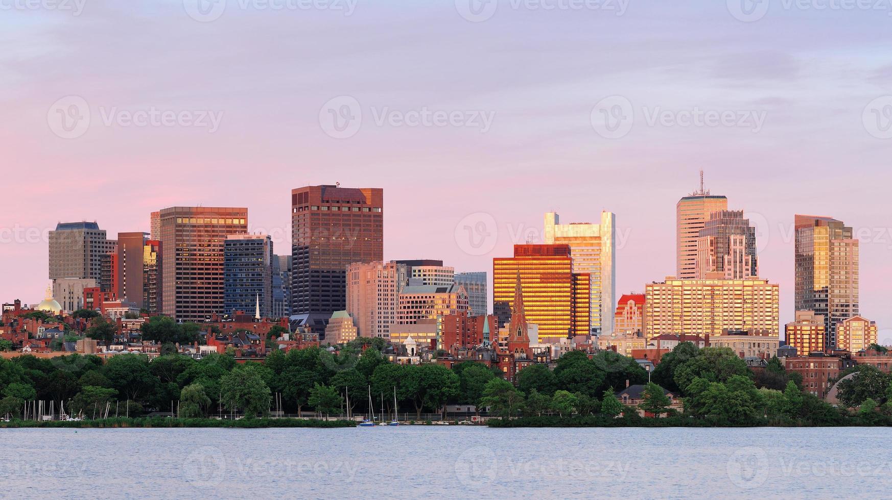 Boston sunset view photo