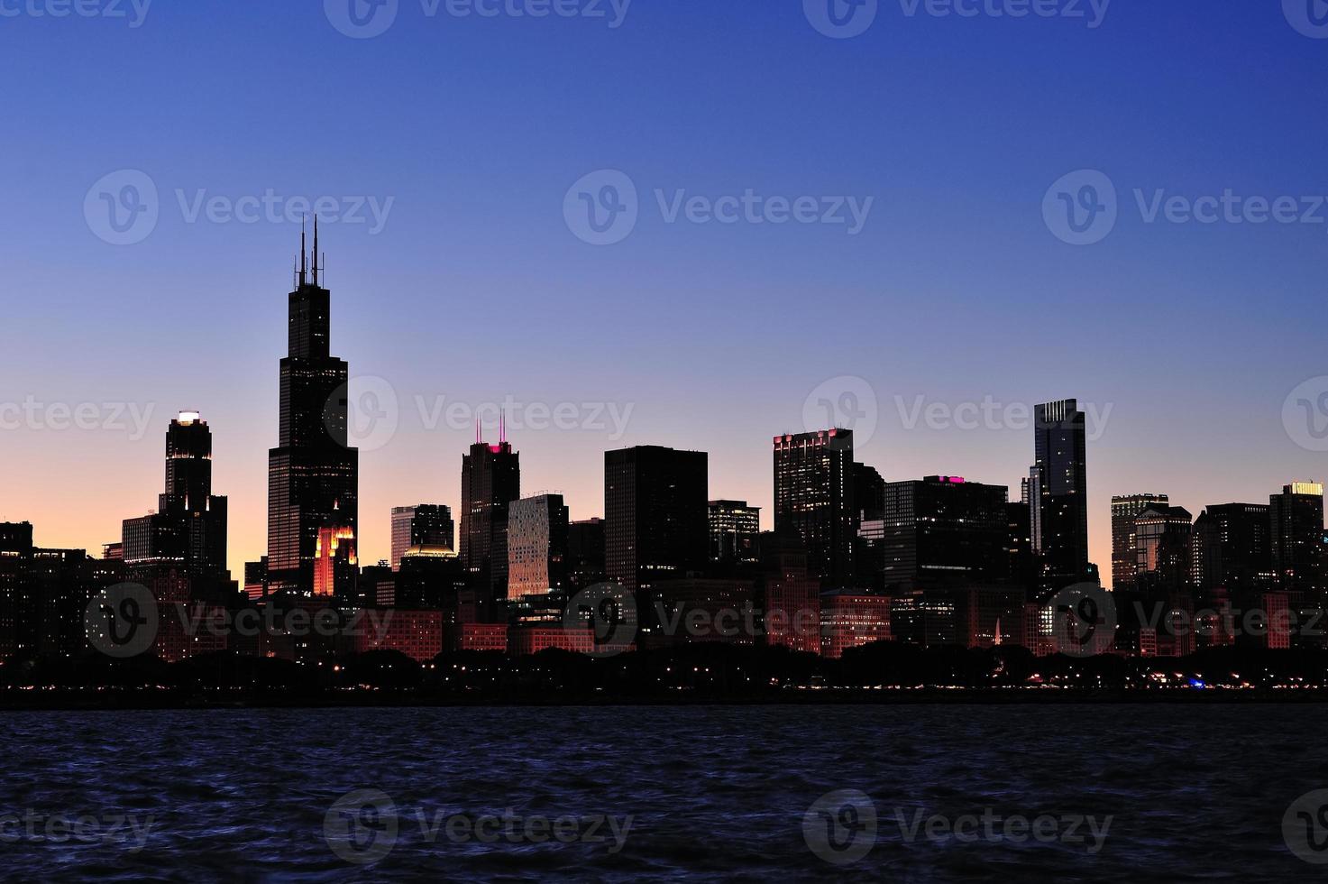 Chicago silhouette view photo