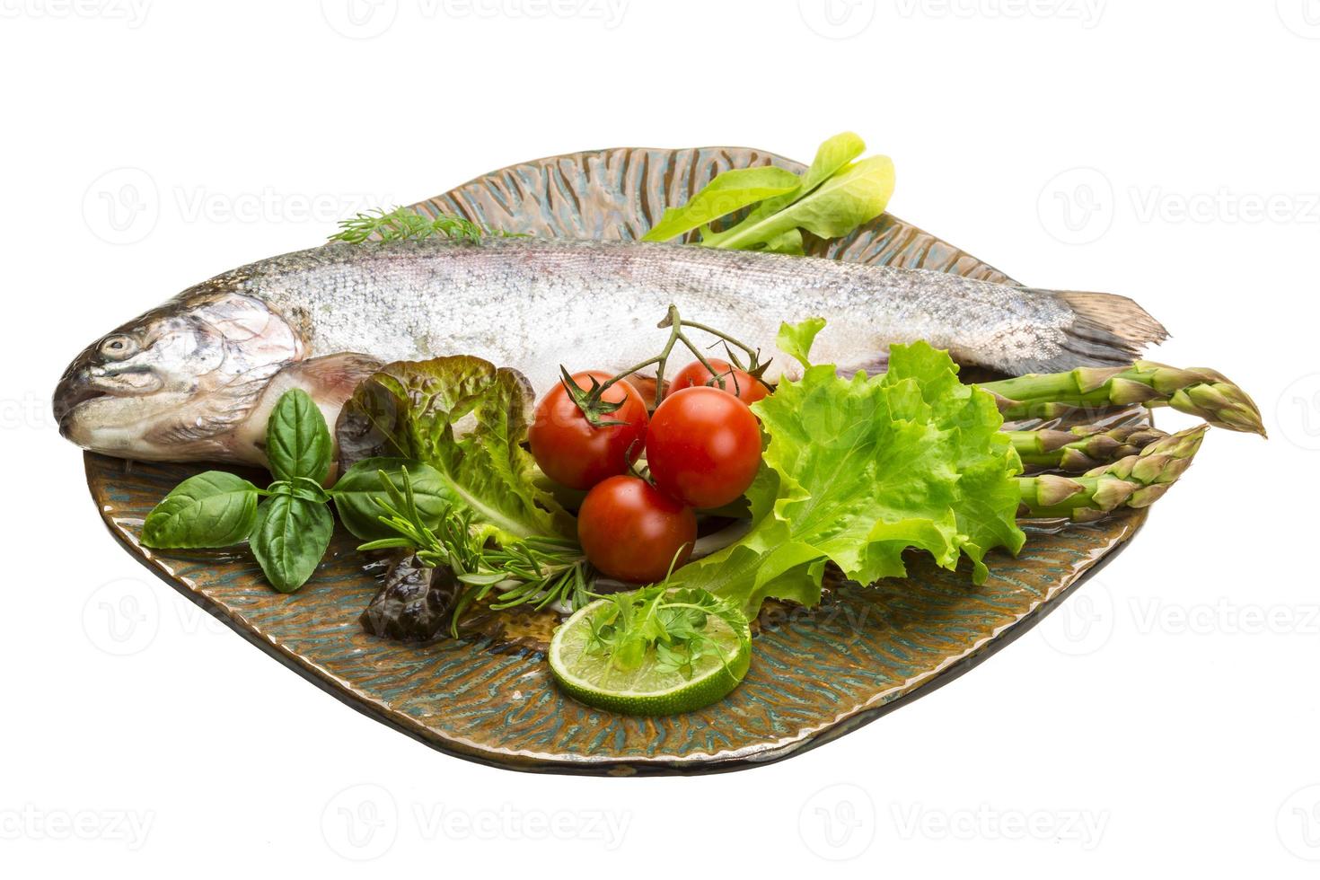 Fresh raw rainbow trout photo