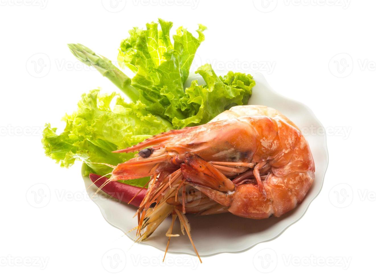 Boiled king prawns photo