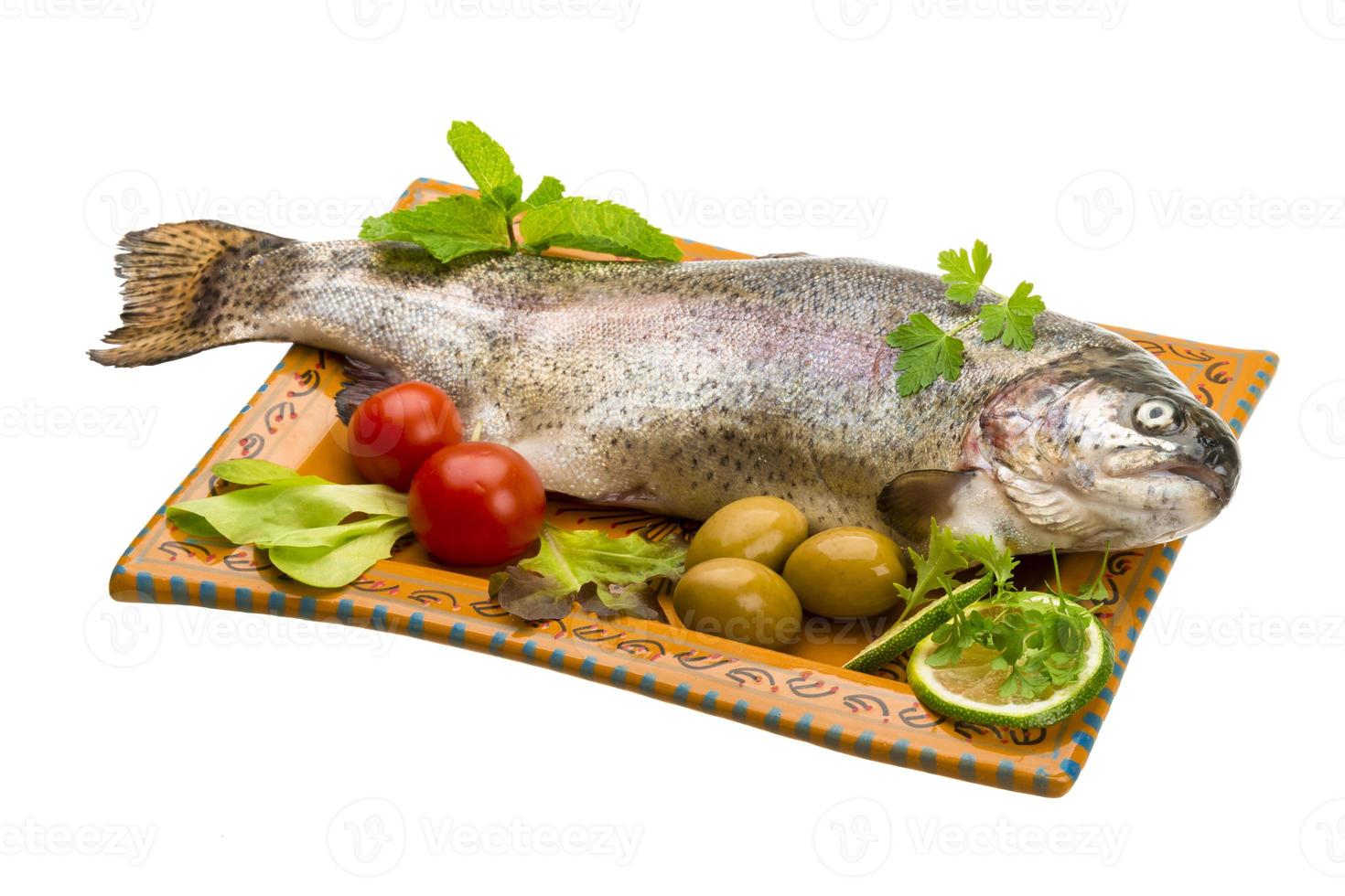 Fresh raw rainbow trout photo