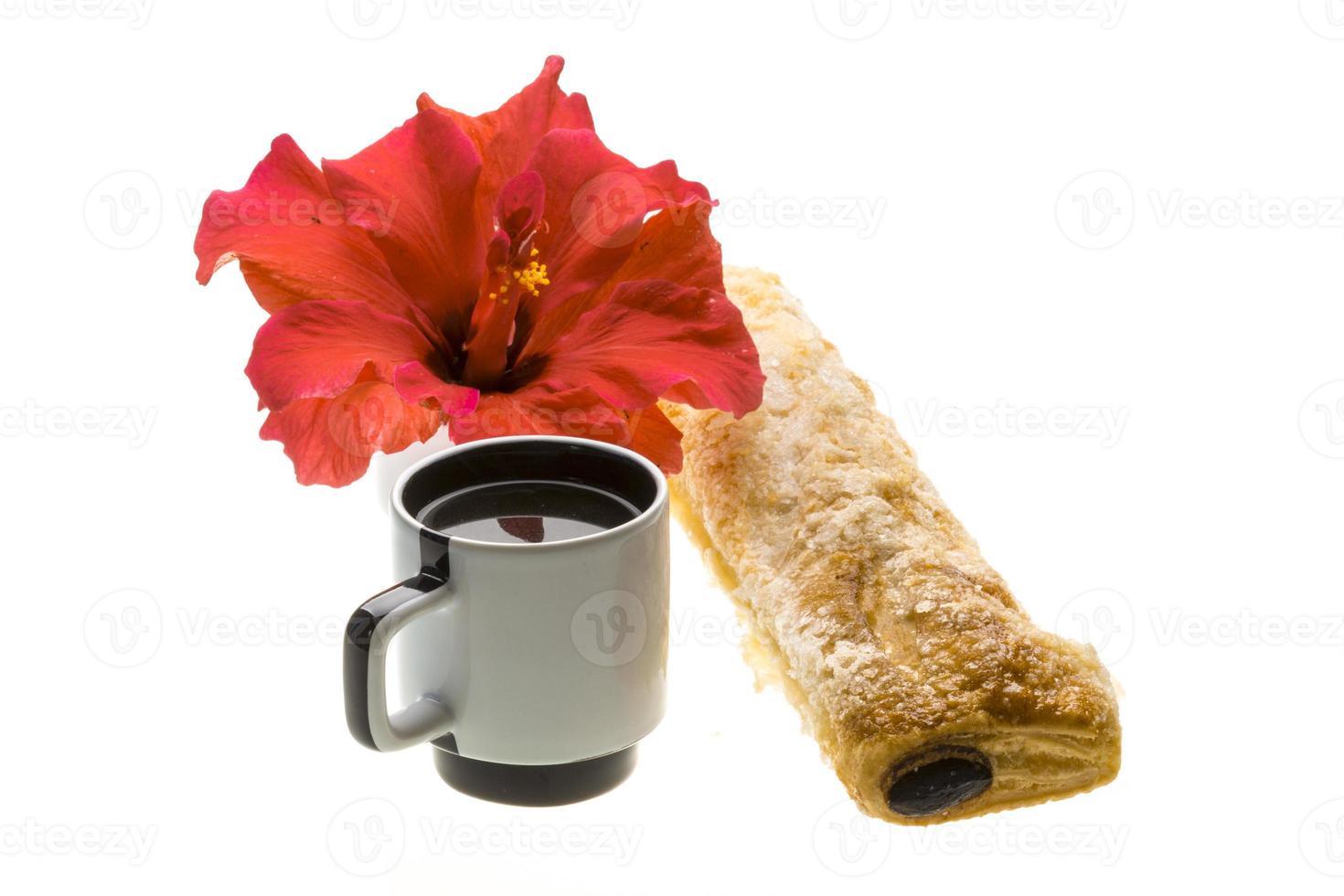 Breakfast with coffee and pastry photo
