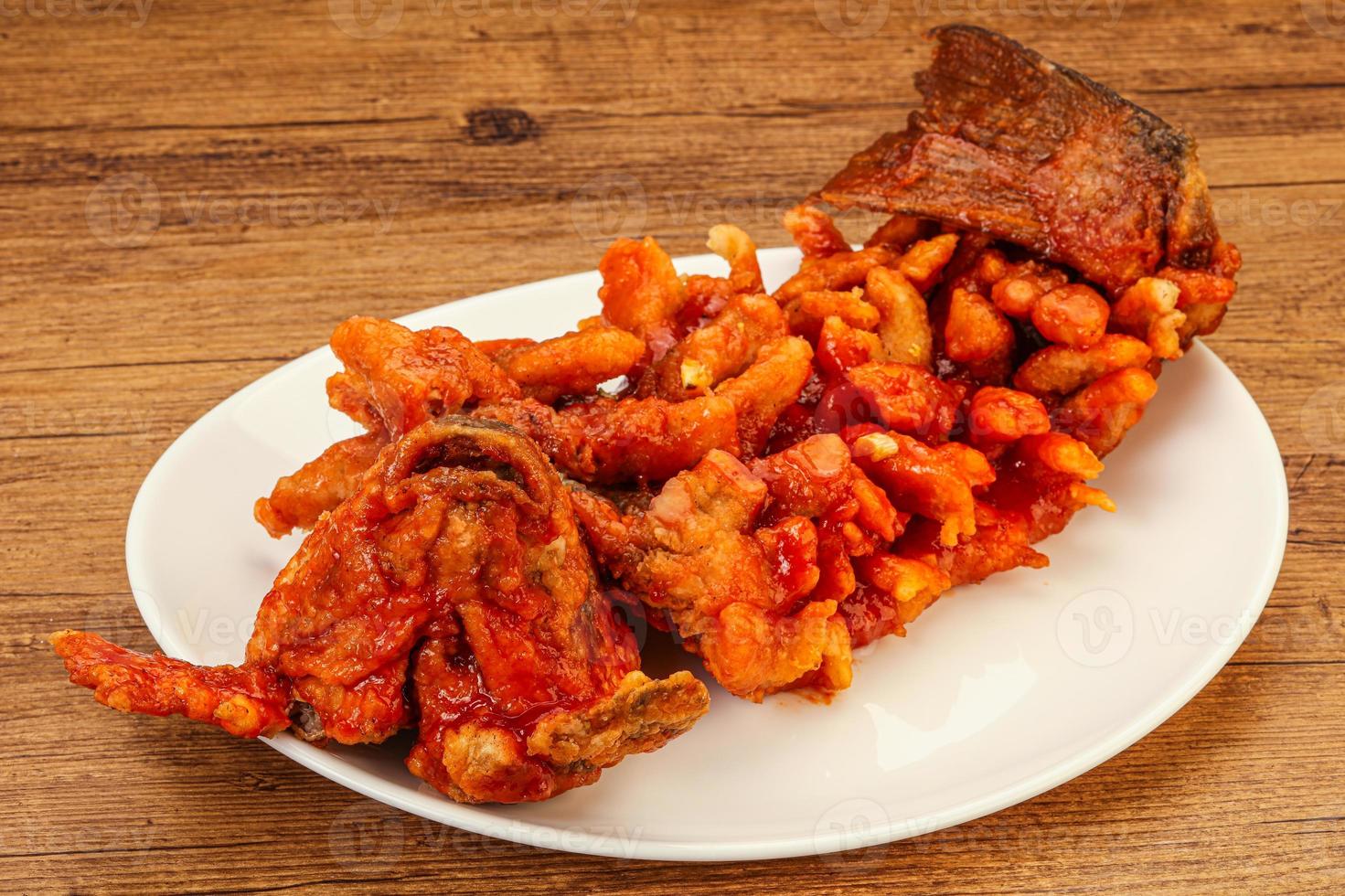Chinese cuisine squirrel fish with sauce photo