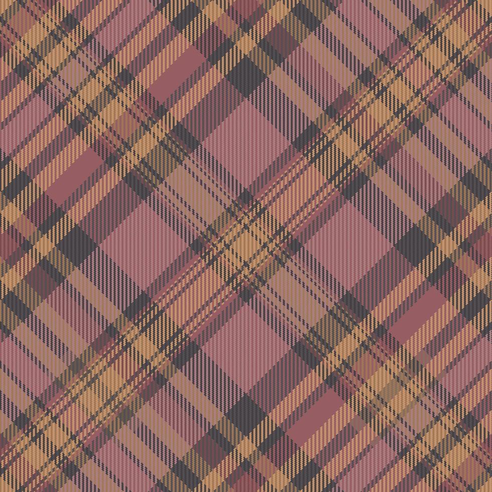 Tartan plaid pattern with texture and warm color. vector