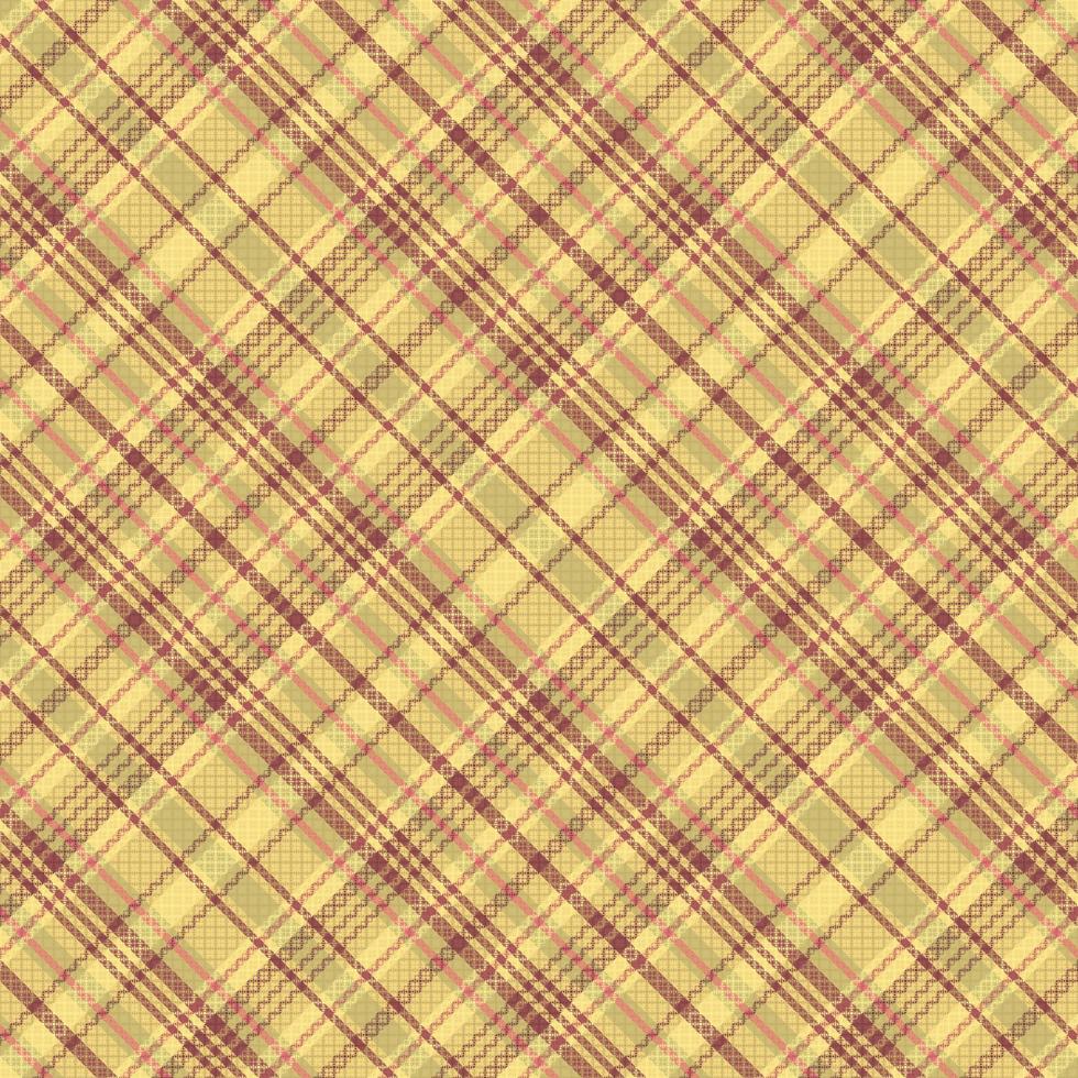 Tartan plaid pattern with texture and warm color. vector