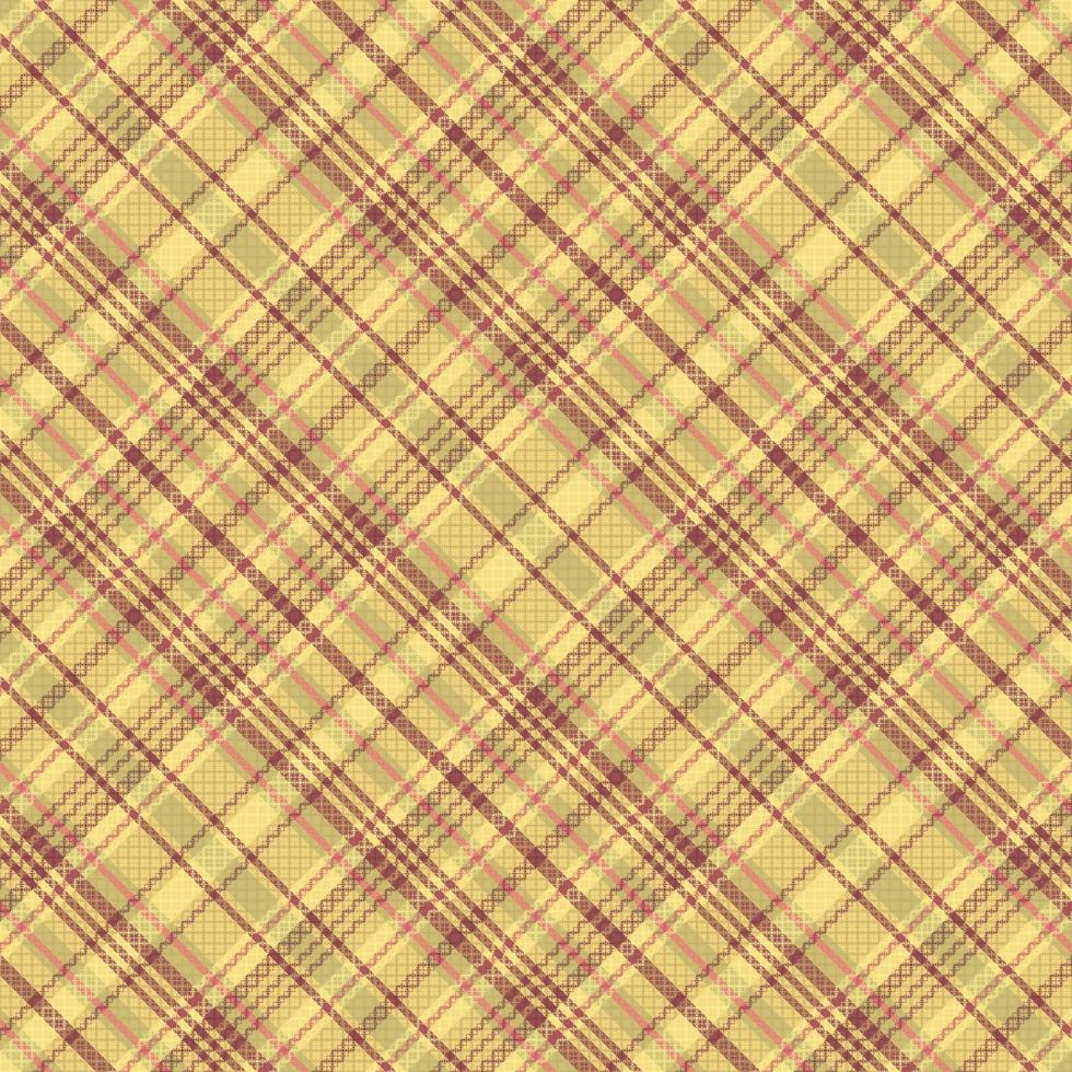 Tartan plaid pattern with texture and warm color. vector