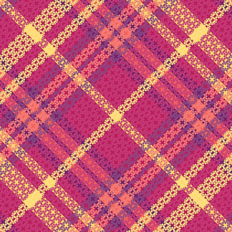 Tartan plaid pattern with texture and warm color. vector