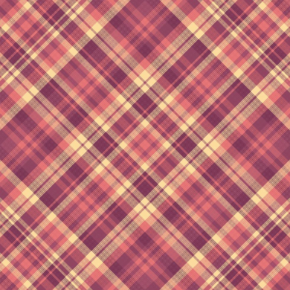 Tartan plaid pattern with texture and warm color. vector
