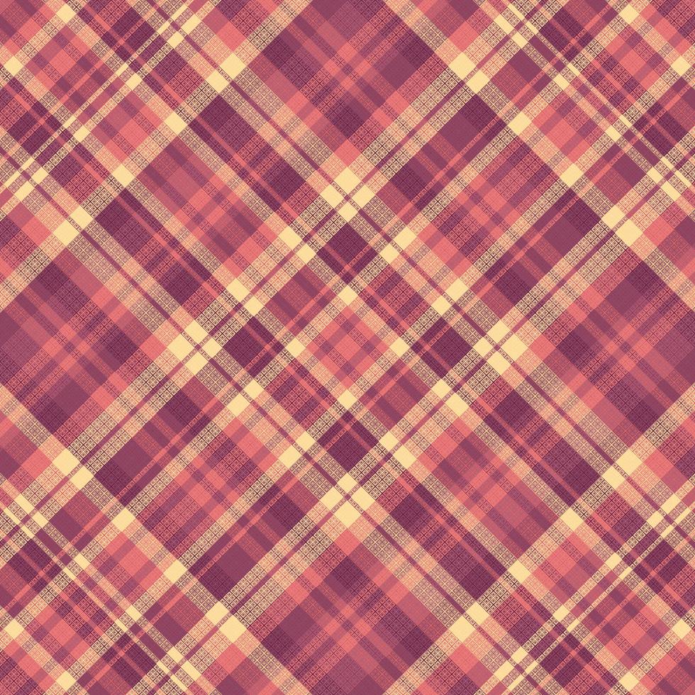 Tartan plaid pattern with texture and warm color. vector