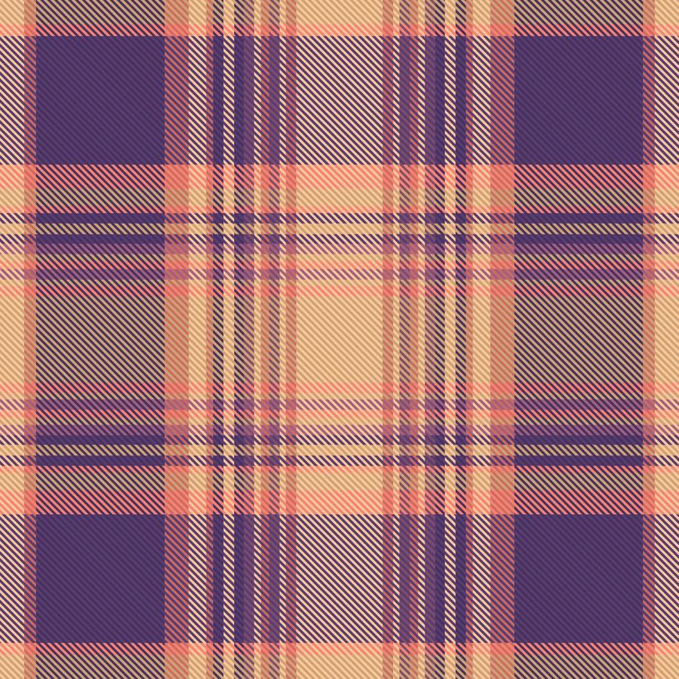Tartan plaid pattern with texture and warm color. vector