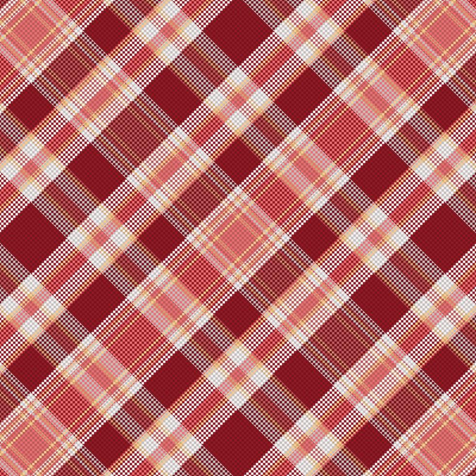 Tartan plaid pattern with texture and warm color. Vector illustration.