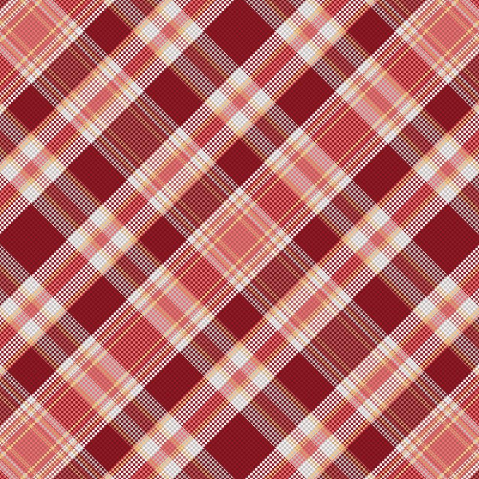 Tartan plaid pattern with texture and warm color. Vector illustration.