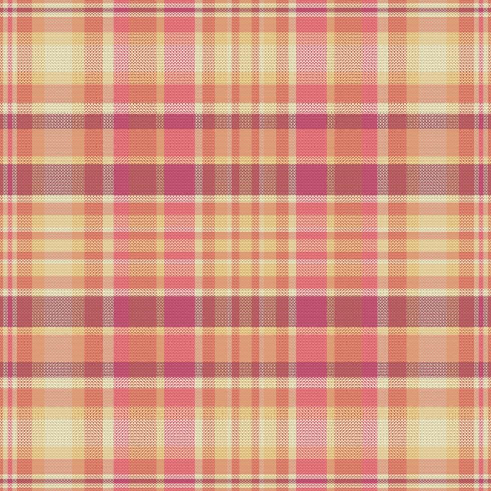 Tartan plaid pattern with texture and warm color. vector