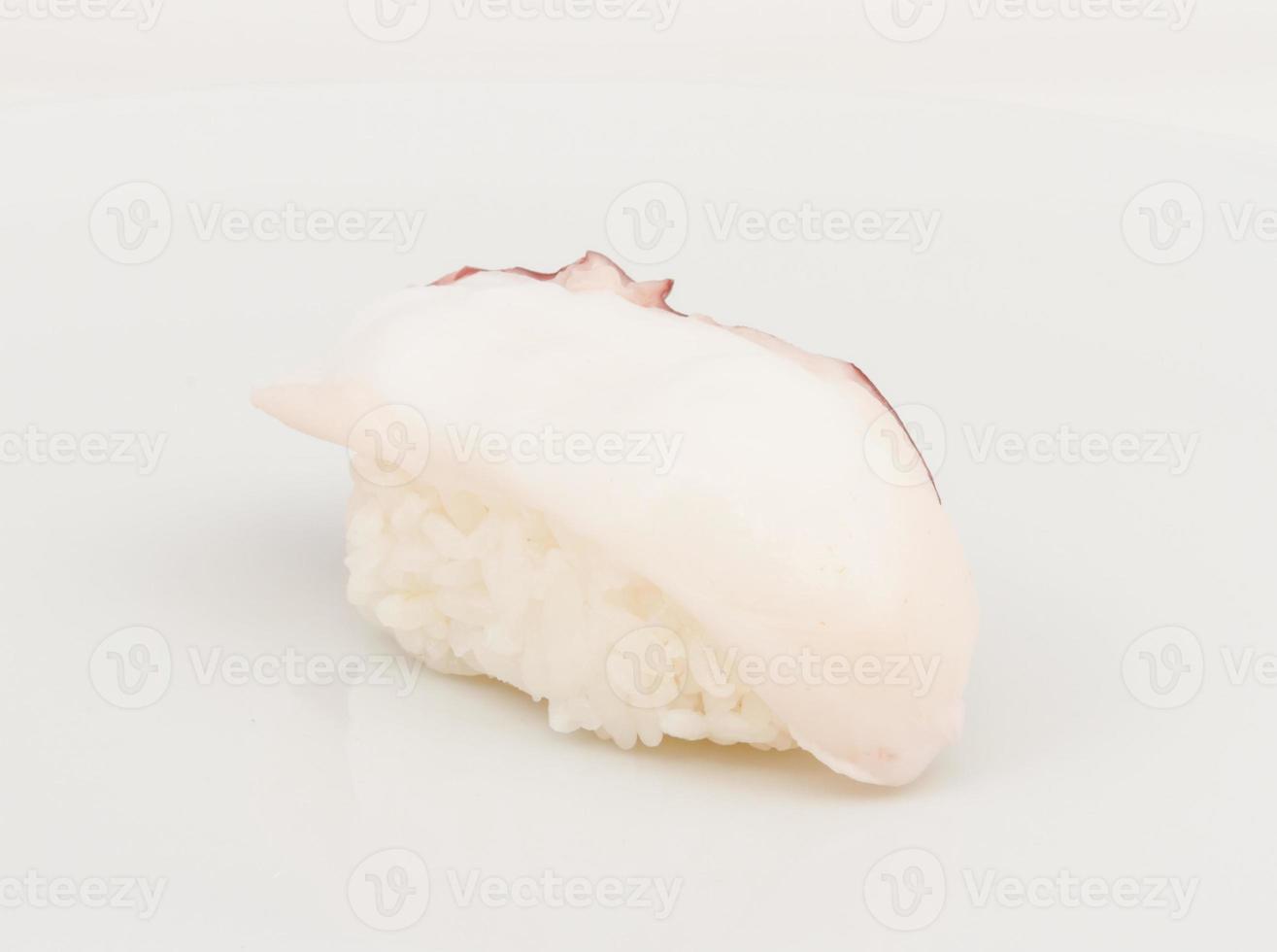 Japanese sushi with meat octopus on a white background photo