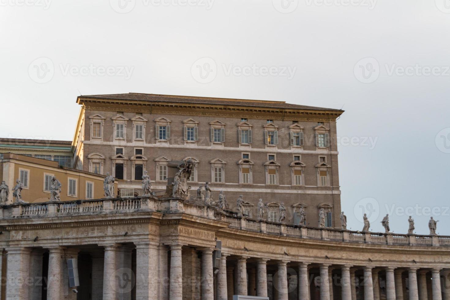 Buildings in Vatican, the Holy See within Rome, Italy. Part of Saint Peter's Basilica. photo