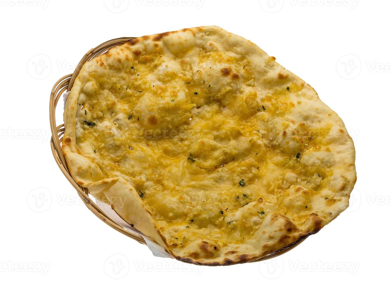 Naan with cheese and garlic photo