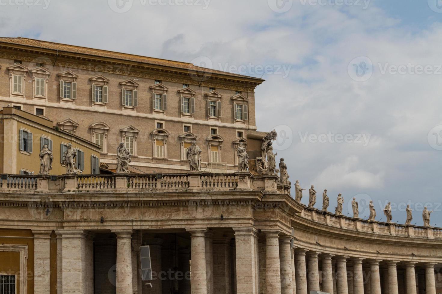 Buildings in Vatican, the Holy See within Rome, Italy. Part of Saint Peter's Basilica. photo