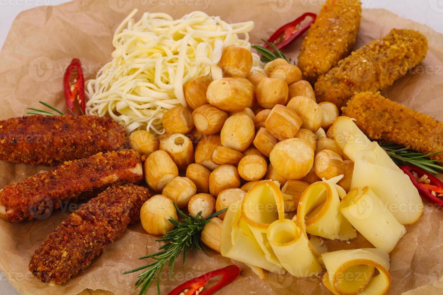 Caucasian cheeses plate mix snack photo