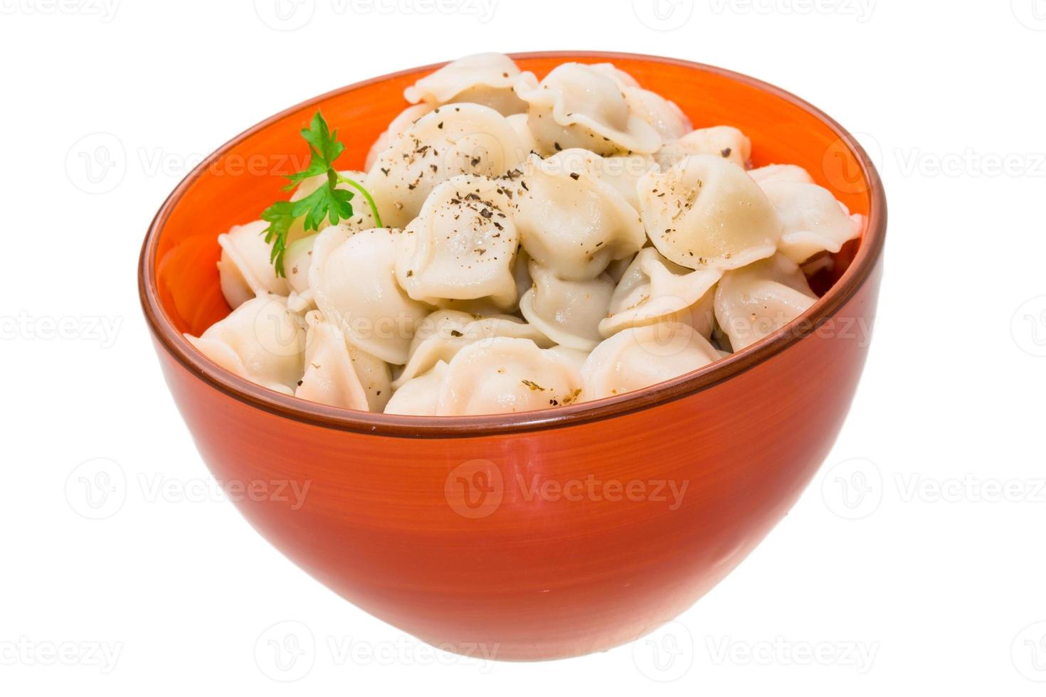 Russian dumplings on white photo