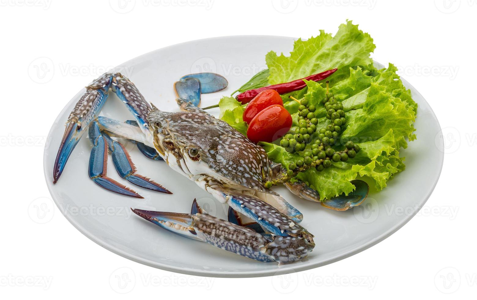 Raw blue crab photo