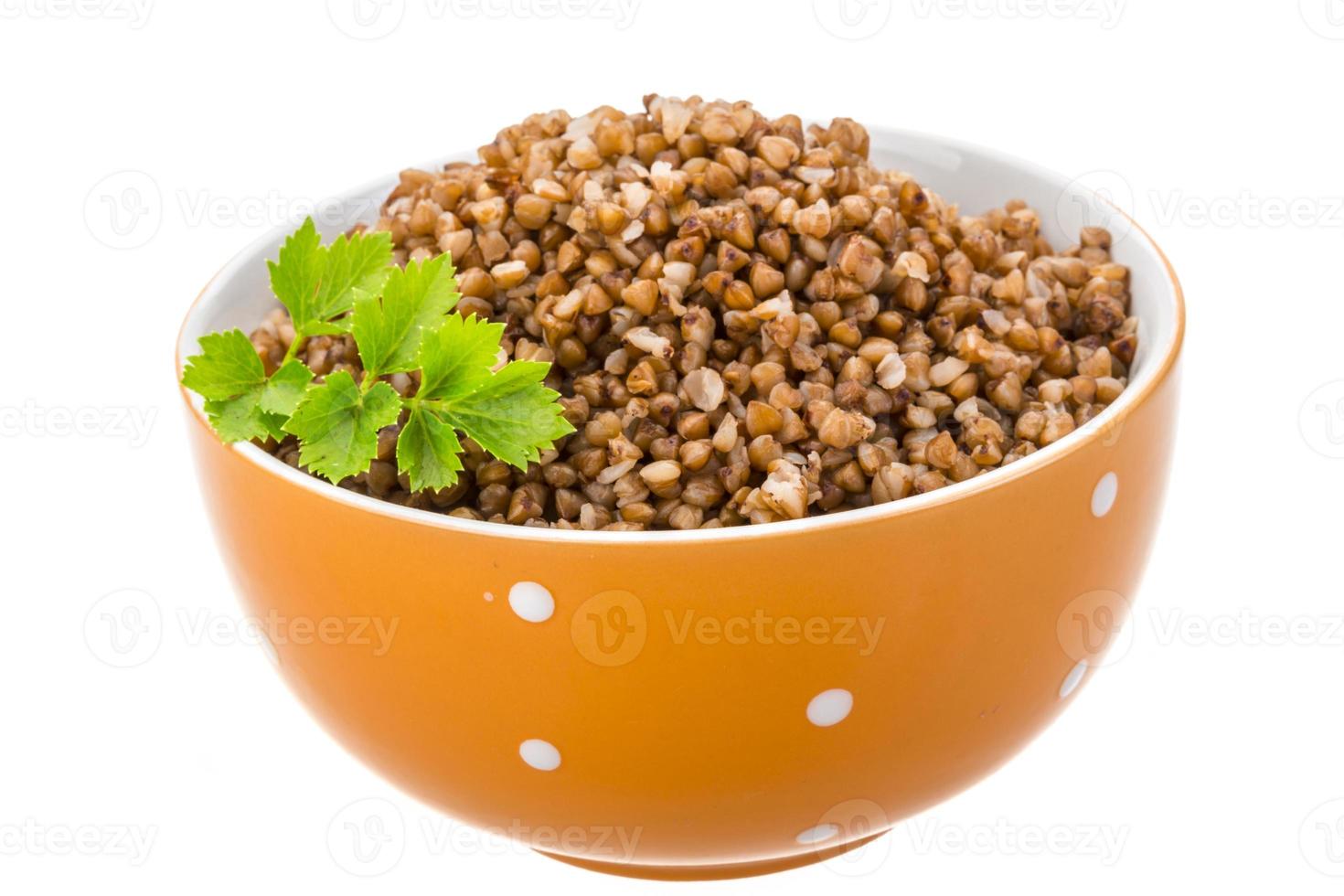 Buckwheat in dish photo