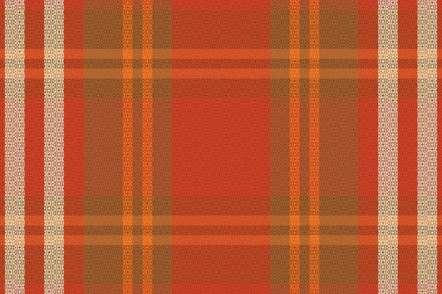 Tartan plaid pattern with texture and warm color. vector