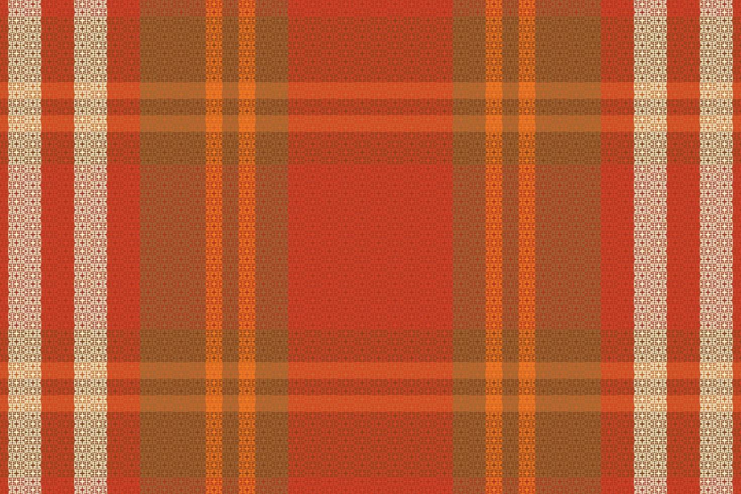 Tartan plaid pattern with texture and warm color. vector