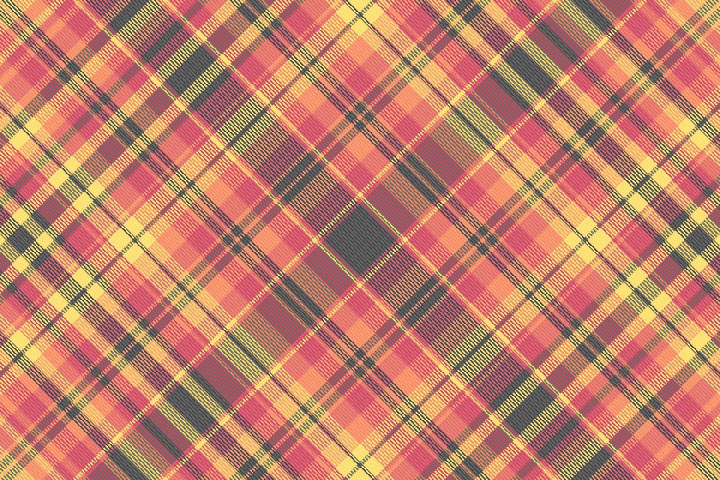 Tartan plaid pattern with texture and warm color. vector