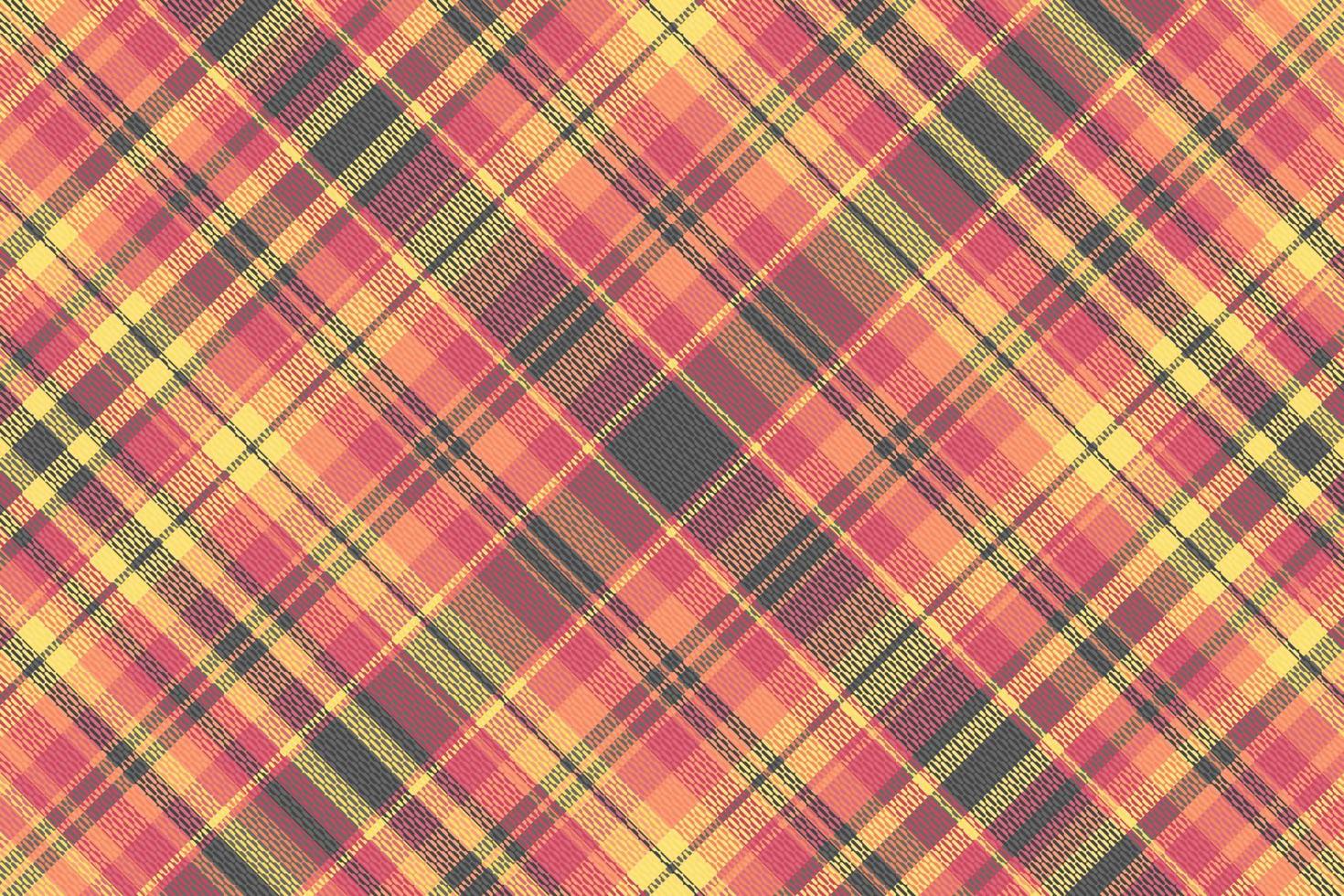 Tartan plaid pattern with texture and warm color. vector