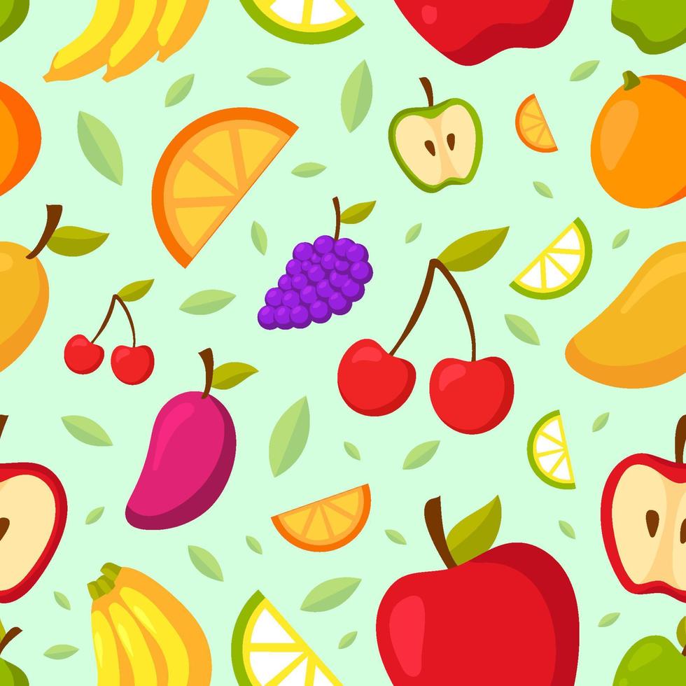 Tropical Fruits Seamless Background vector
