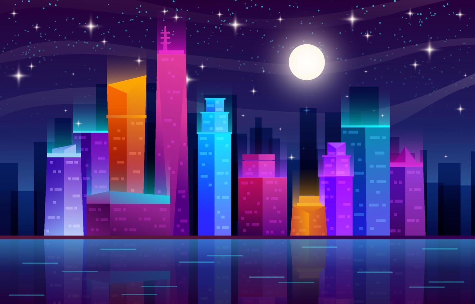 Skyscraper Night Background vector