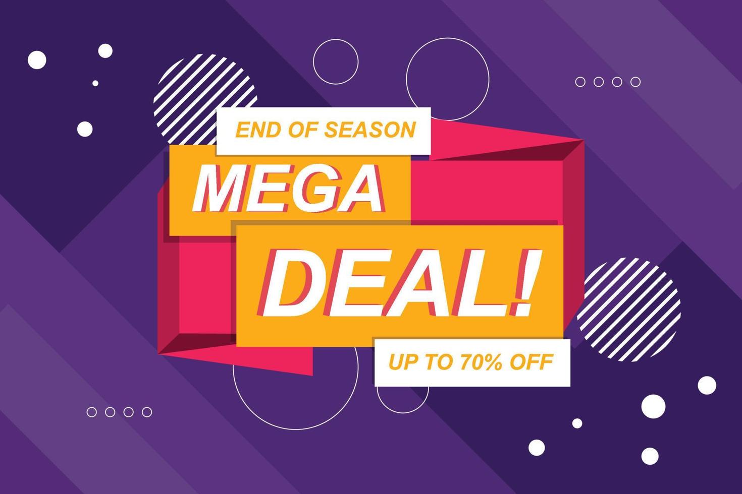 Sale banner background with memphis elements. vector