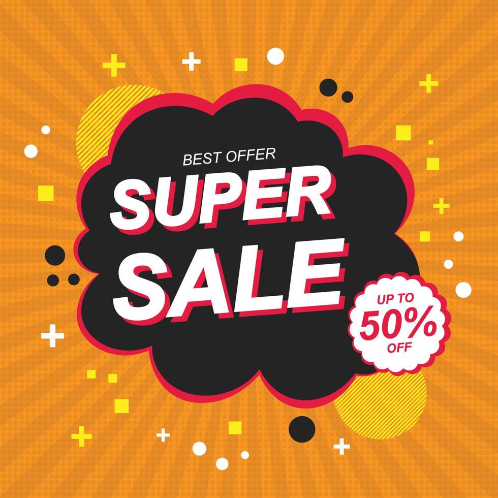 Sale banner background with flat style. vector