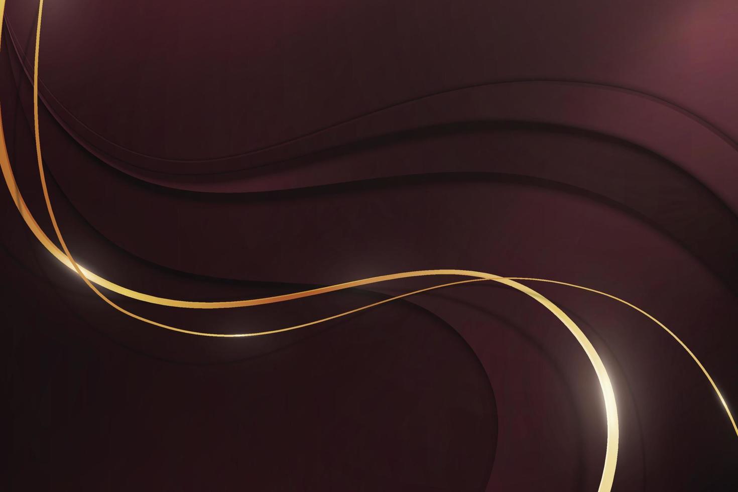 Luxury red wavy with golden lines background. vector