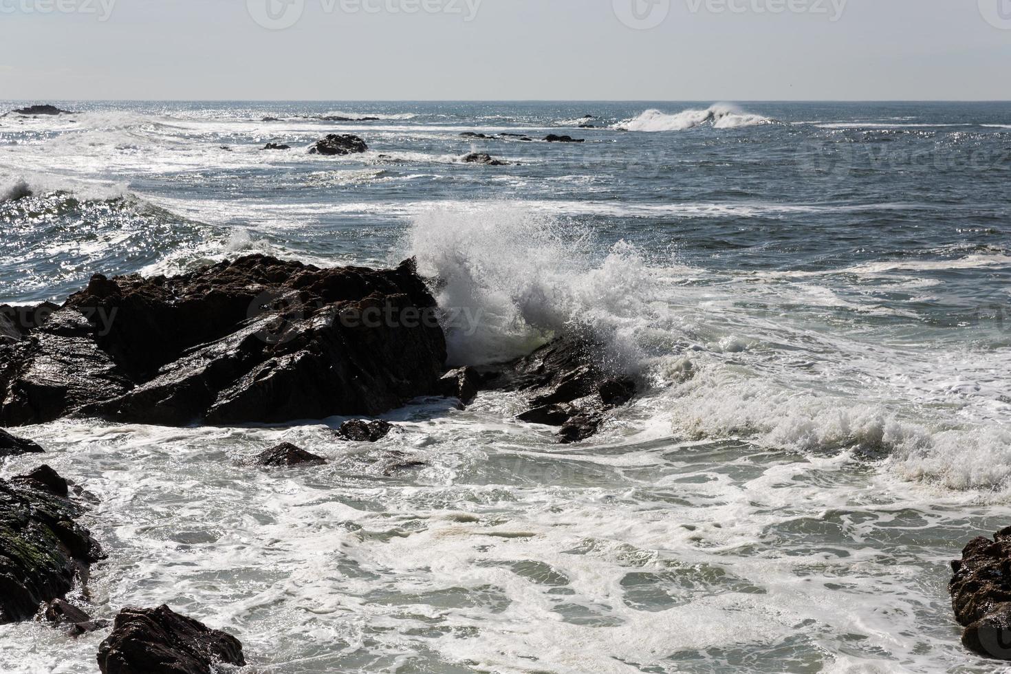 waves crashing over Portuguese Coast photo