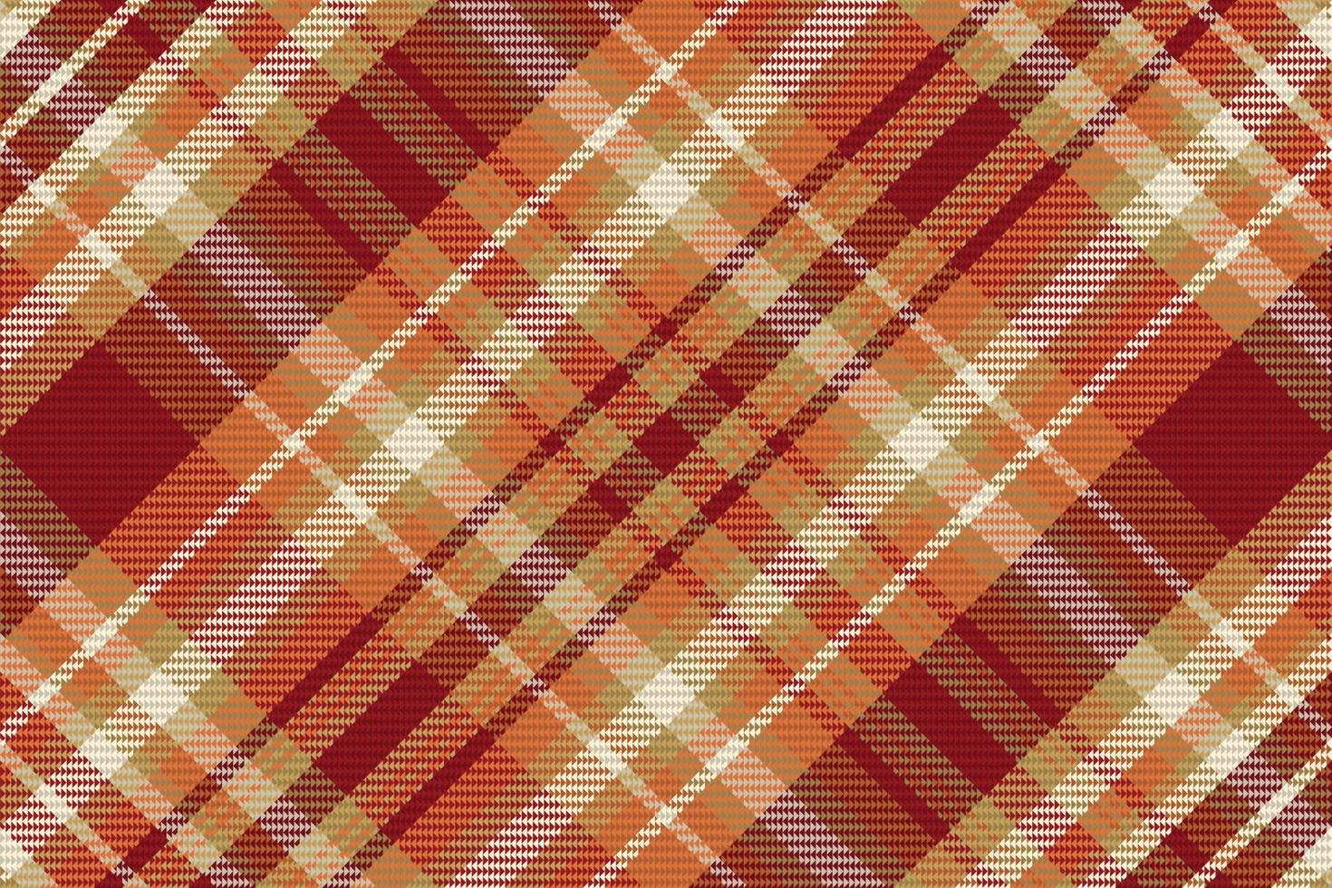 Tartan plaid pattern with texture and warm color. vector