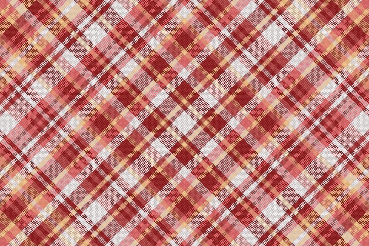 Tartan plaid pattern with texture and warm color. vector