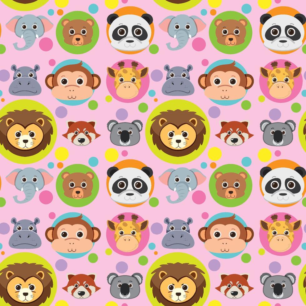 Cute animals seamless pattern vector
