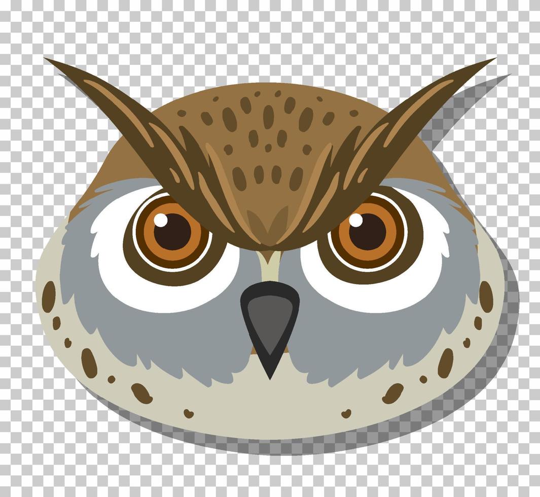 Cute owl head in flat cartoon style vector