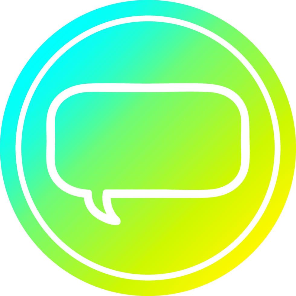 speech bubble circular in cold gradient spectrum vector