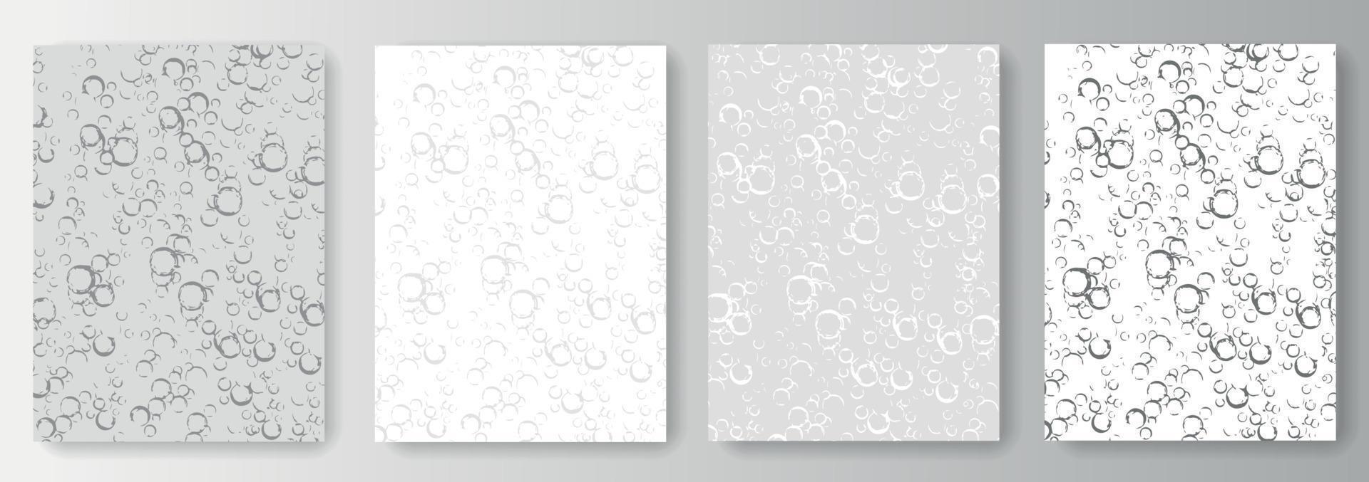 Collection of white and gray backgrounds with bubbles vector