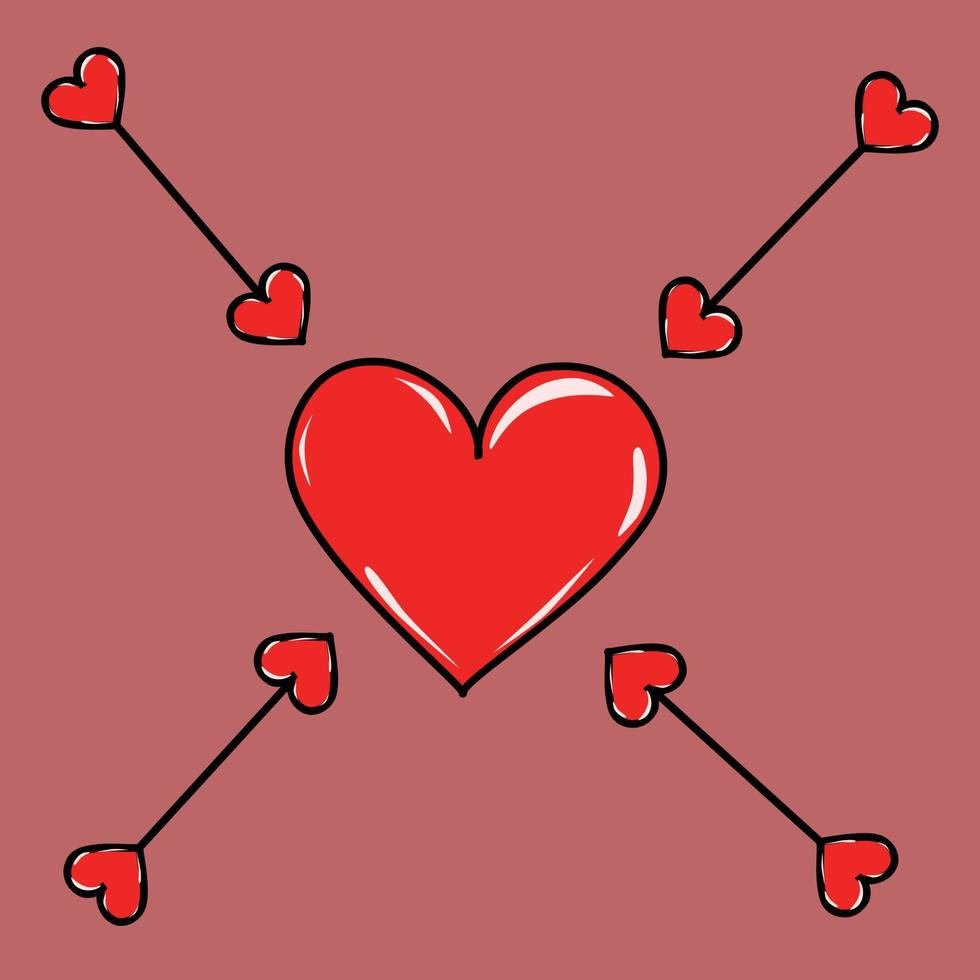 Heart and four arrows vector